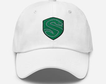 H Wizard House Slyther Embroidered Dad Hat / Baseball Cap