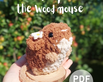 Wood Mouse Crochet Pattern, Autumn/Fall Amigurumi Mouse PDF Pattern, Crochet Animal Pattern, Autumn Decor, Digital Pattern, Crafts Tutorial