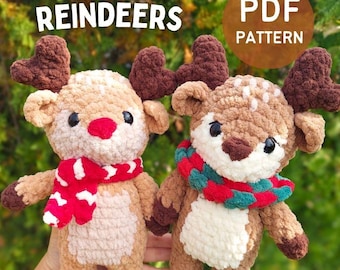 Crochet Reindeer Pattern, Christmas Crochet Pattern, Amigurumi Pattern, Digital Pattern Reindeer Plush, Crochet Deer PDF, Amigurumi Tutorial