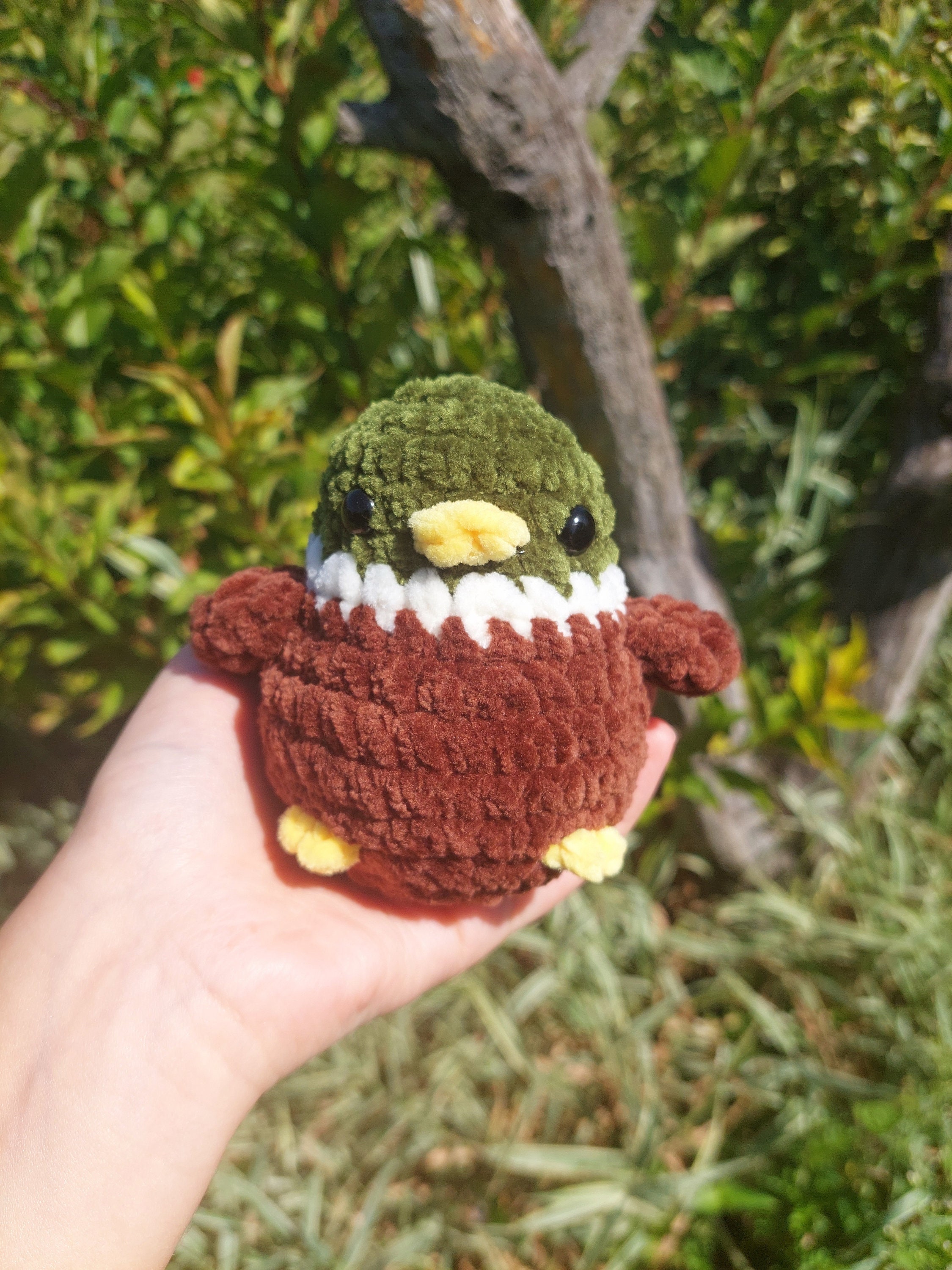 Plushie Mallard Duck Squishy, Super Soft Cute Crochet Amigurumi, Cuddly Toy Stuffed Animal, Desk Buddy Plushy Pocket Pal, Stress Duckling