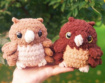 Crochet Owl, Owl Amigurumi, Chubby Owl Plush, Crochet Animal, Stuffed Toy, Crochet Bird, Crochet Toy, Cute Crochet Animal, Fall&Autumn Decor