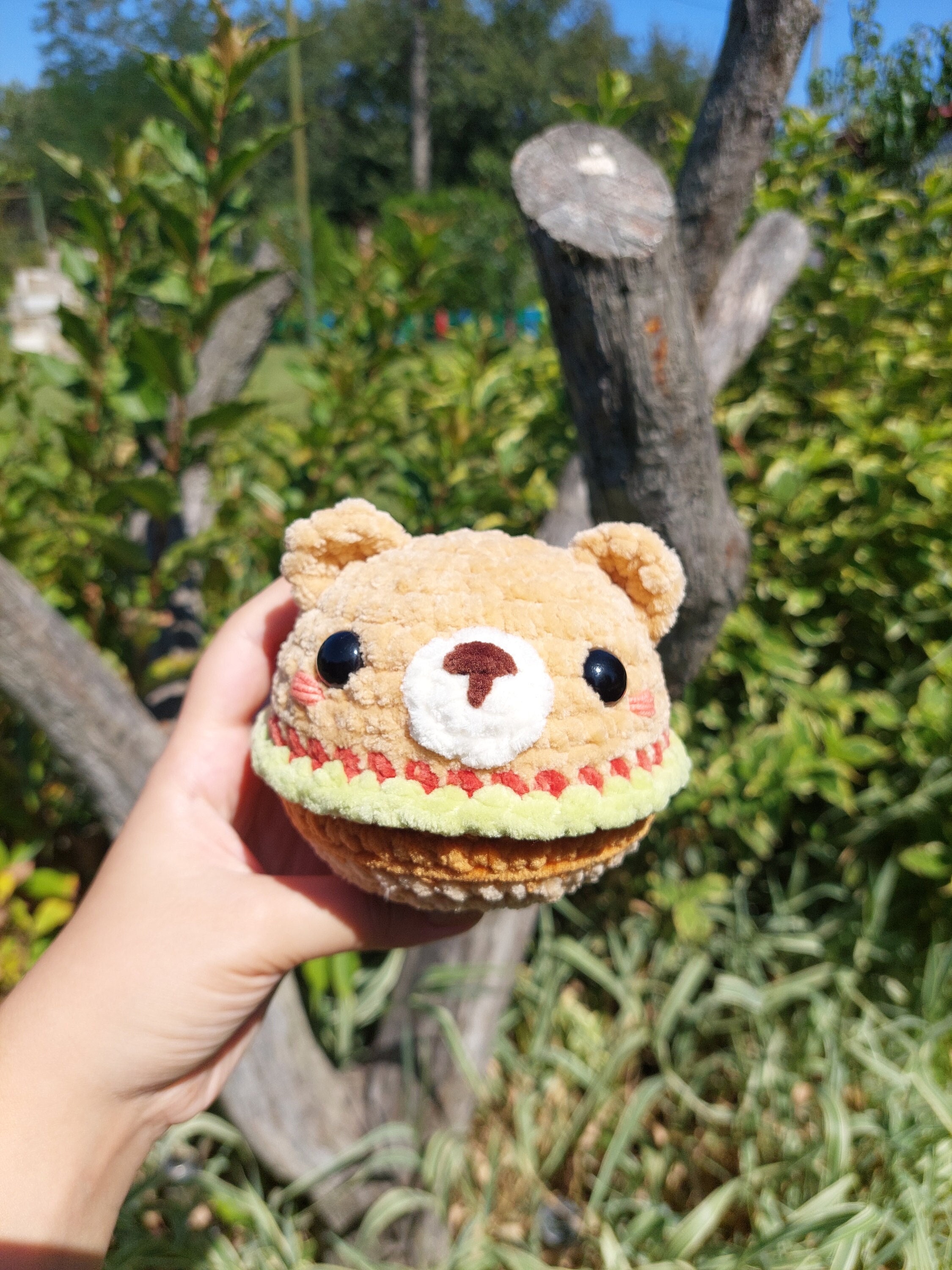 Bear Burger Plush Etsy UK