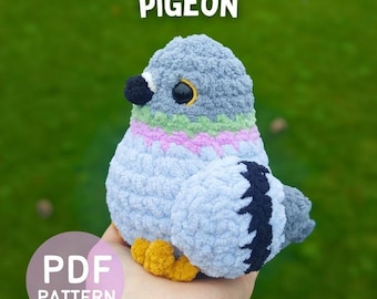 Pigeon Crochet Pattern, Amigurumi Chubby Pigeon PDF Pattern, Crochet Bird Pattern, Amigurumi Bird, Digiral Crochet Pattern, Crafts Tutorial