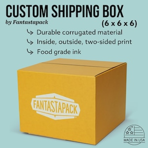 Custom Shipping Boxes 6x6x6, Full-Color, Use Your Own Design, Sturdy Packaging Boxes, Great for Mailers, Packaging, and much more