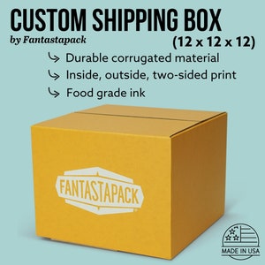 Custom Shipping Boxes 12&quot;x12&quot;x12&quot;, Full-Color, Use Your Own Design, Premium Quality, Great for Mailers, Product Packaging, and much more