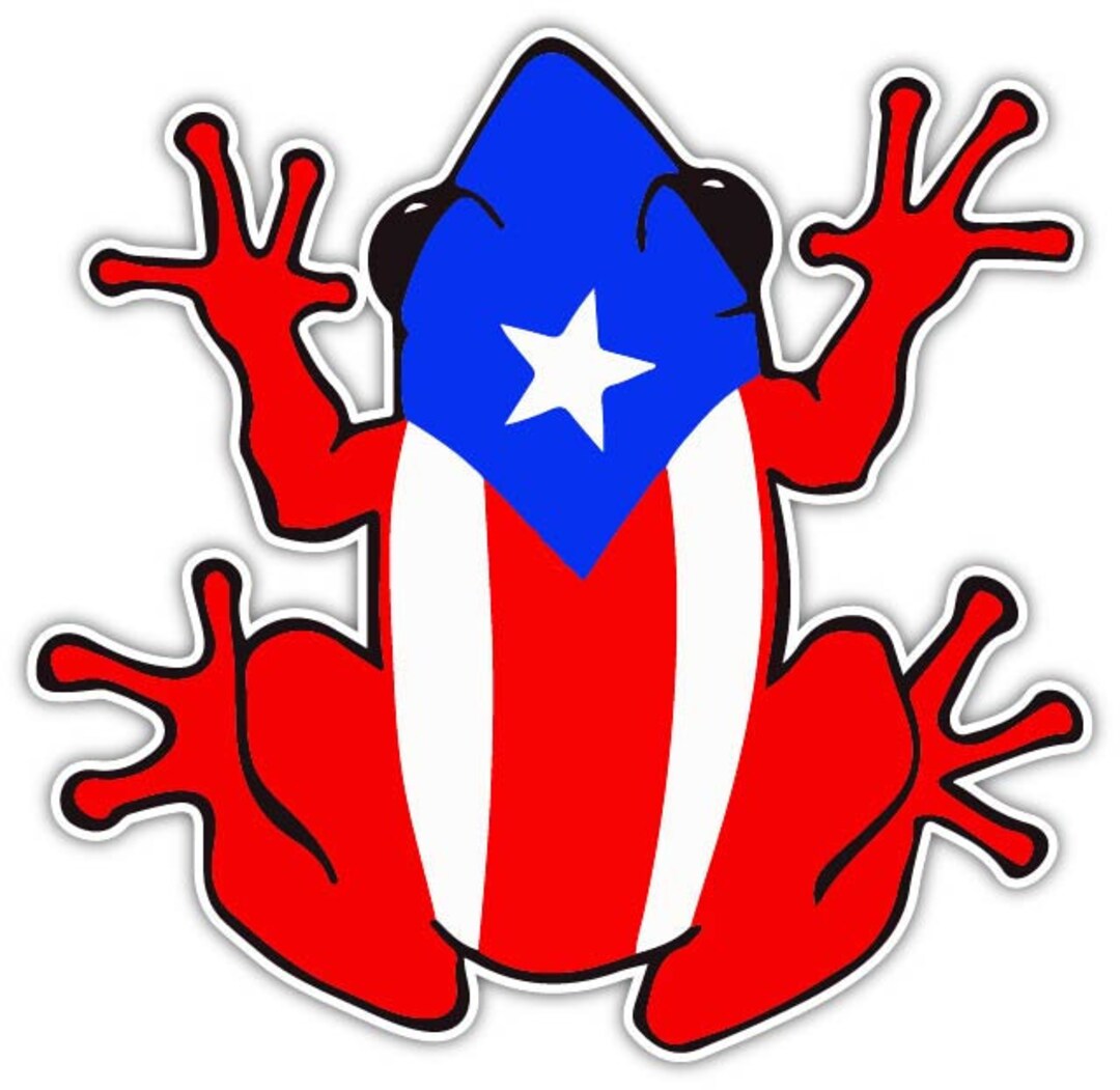 Puerto Rico Flag Frog Coqui Vinyl Sticker Decal Car Truck Laptop Window