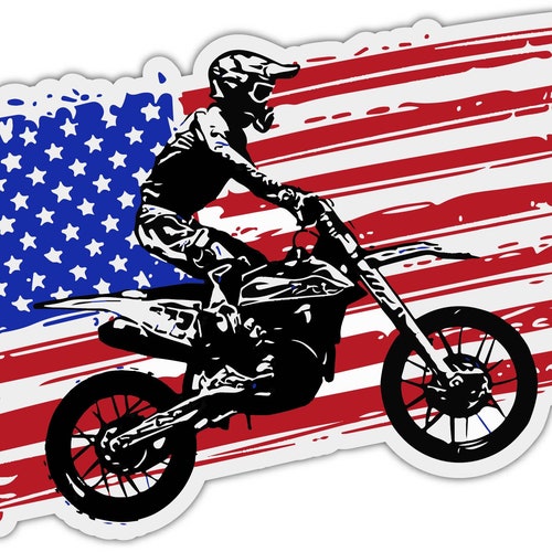 USA Dirt Bike Decal Sticker Dirt Bike Window Decal American Etsy