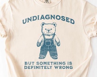 Comfort Colors® Cute Bear T-Shirt, 90s Y2K Retro Vintage Graphic Tee, Funny Weird Silly Meme Shirt, Unisex Shirt, Gift for Him or Her
