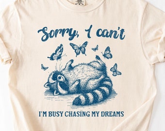 Comfort Colors® Raccoon T-Shirt, 90s Y2K Retro Vintage Graphic Tee, Funny Shirt, Trendy Motivation Tshirt, Unisex Shirt, Gift for Him or Her