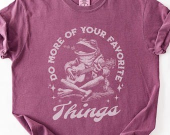Comfort Colors® Frog T-Shirt, 90s Y2K Retro Vintage Graphic Tee, Motivational Shirt, Guitar Music Tshirt, Unisex Shirt, Gift For Him or Her