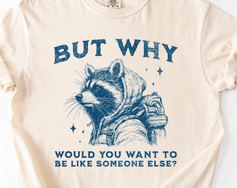 Comfort Colors® Raccoon T-Shirt, 90s Y2K Retro Vintage Graphic Tee, Funny Shirt, Trendy Shirt, Meme Shirt, Unisex Shirt, Gift for Him or Her