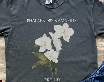 Flower Shirt, 90s Retro Vintage Orchid T-Shirt, Wildflowers Nature Shirt, Floral Graphic Tee, Botanical Shirt, Gift For Her, Italian Gift