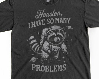 Funny Shirt, Astronaut Raccoon T-Shirt, Y2K Retro Vintage Graphic Tee, Trendy Space Meme Shirt, Weird Silly Shirt, Gift For Him or Her