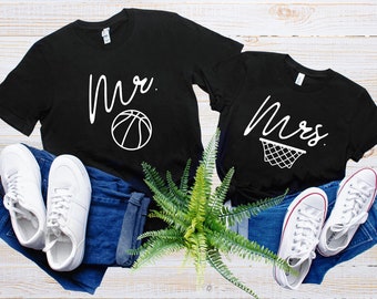 Mr and Mrs Shirt, Just Married Shirt, Honeymoon Shirt, Wedding Shirt, Wife And Husband Shirts, Couples Shirts, Basketball Couple Tshirts