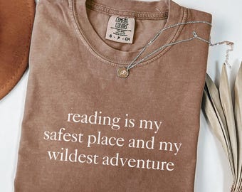 Comfort Colors® Reading Is My Safest Place Shirt, Bookworm Shirt, Bookish Literary Shirt, Trending BookTok Tee, Gift For Readers