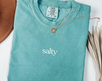 Comfort Colors Shirt Salty, Funny Beach Shirt For Women, Coastal Summer Tee, Sassy Ocean Vibes Shirt, Trendy Vacation Tee, Beach Lovers Gift