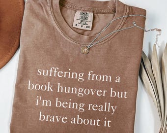 Comfort Colors® Book Hangover T-Shirt, Bookworm Shirt, Book Lover Tee, Bookish Outfit, Book Club Clothing, Reading T-Shirt, Librarian Gift