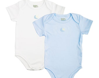 Pima Cotton Baby Bodysuit 2-Pack: Moon & Star Onesies