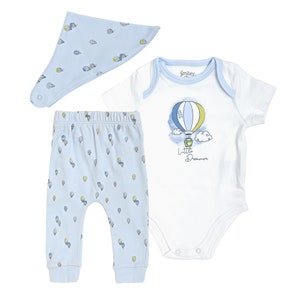 Air Balloon Baby Outfit: Pima Cotton Newborn Set