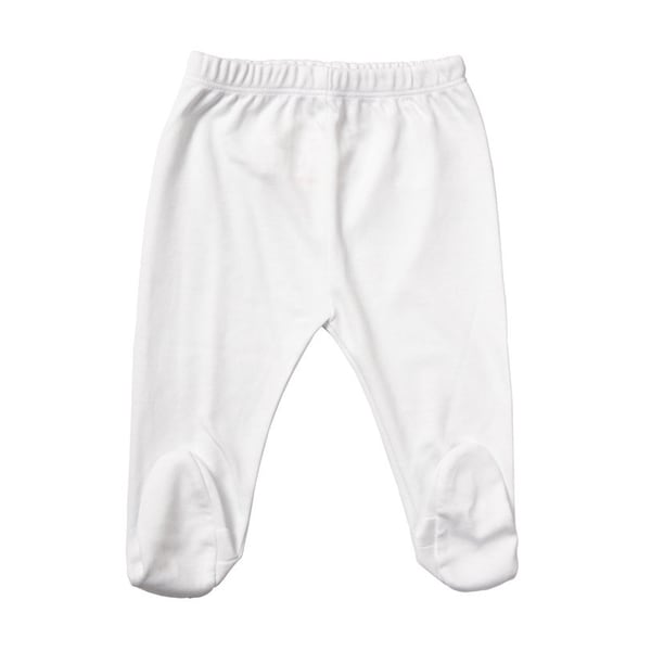 Unisex Baby White Footed Pants | Pima Baby Footed Pant | 100% Pima Cotton | White Baby Pants | Baby Footed Pants | Newborn Footed Pants