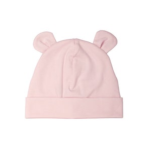 Baby Girl Hat | Infant Beanie | Baby Pink Bear Ears Hat | Newborn Baby Hat | Baby Hat | Pima Cotton Beanie | Newborn Beanie