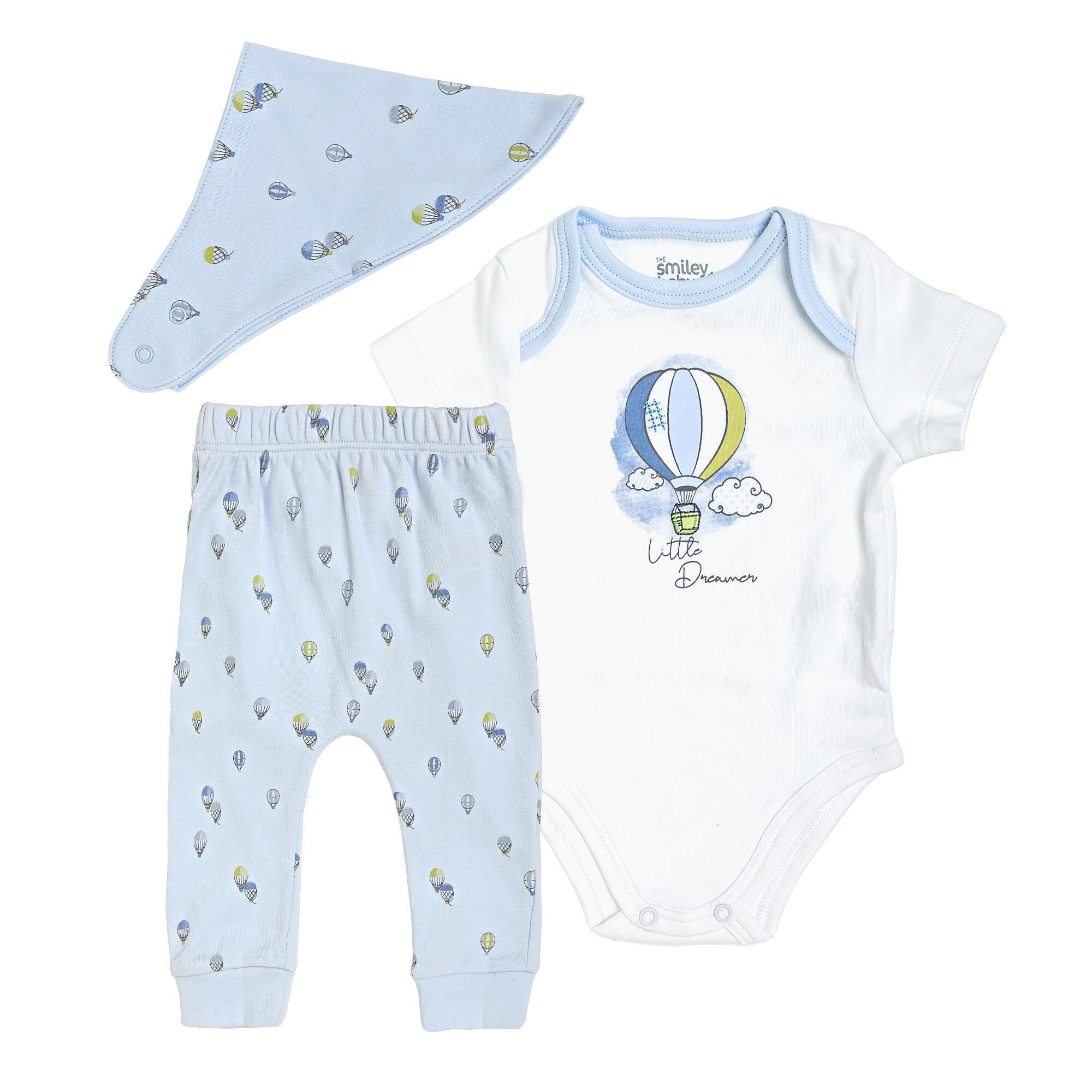 Air Balloon Baby Outfit: Pima Cotton Newborn Set