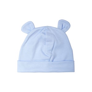 Baby Boy Hat | Infant Beanie | Baby Blue Bear Ears Hat | Newborn Baby Hat | Baby Hat | Pima Cotton Beanie | Newborn Beanie