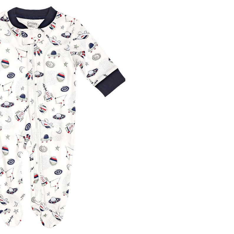 Baby Boy Footed Zipper Outer Space Pajamas Baby Boy Pajamas Newborn