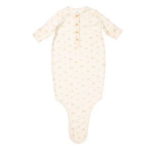 Pima Cotton Knotted Baby Gown: Rainbow Print, 0-3 Months