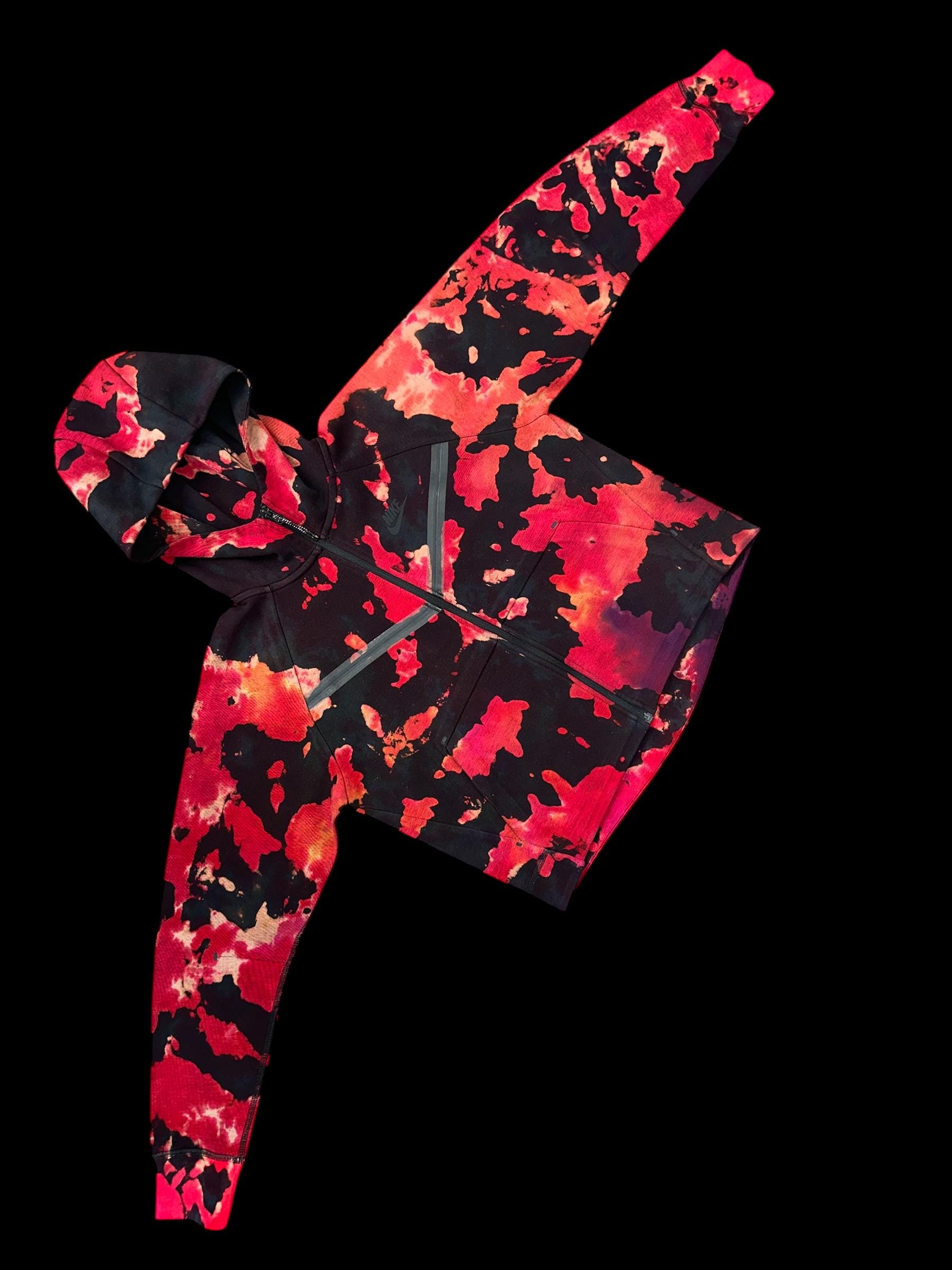 red nike camo hoodie