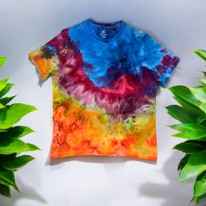 Citrus blast shirt  - custom 1 of 1 - Hand  ICE tie dyed - Men’s cotton tee-mens Xlarge