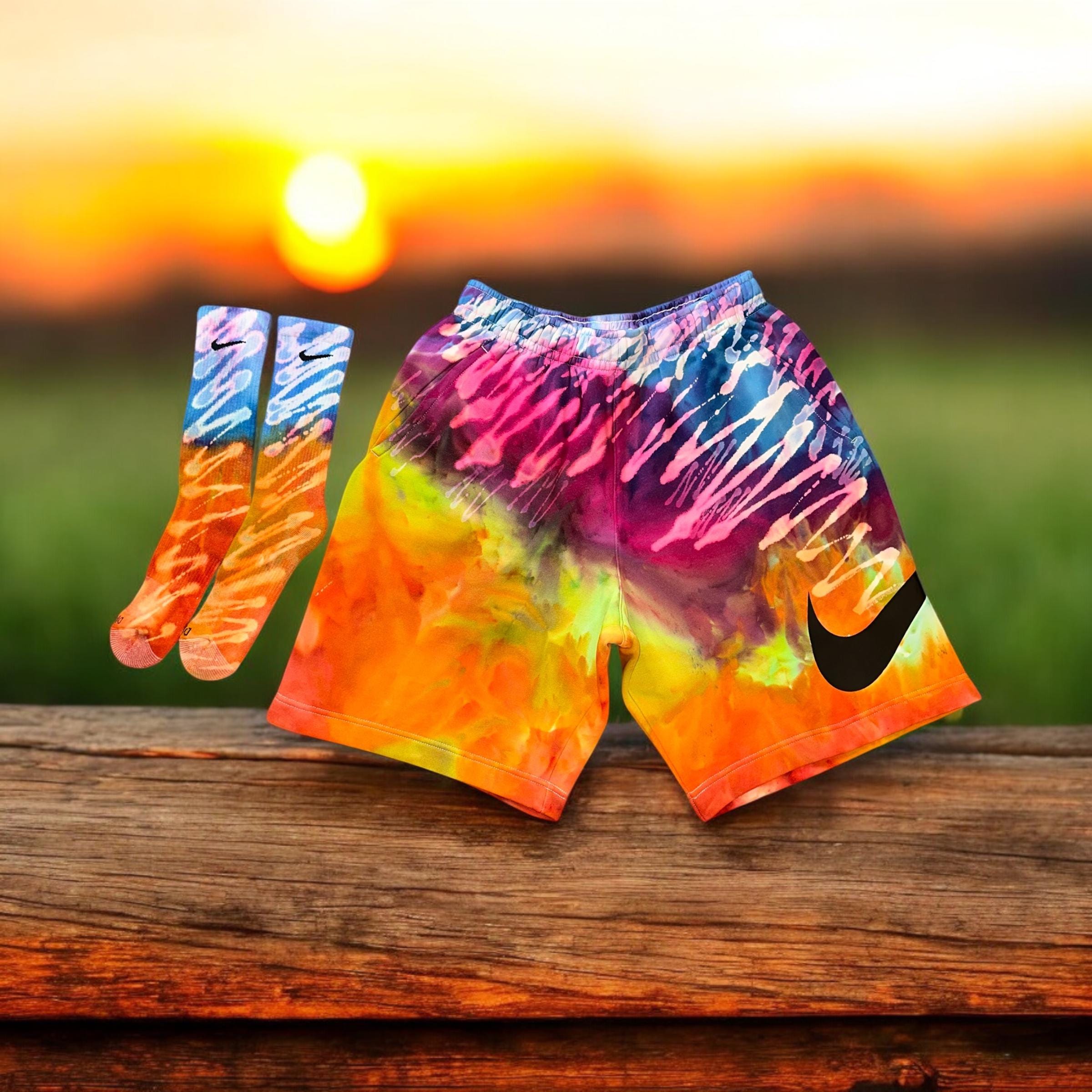Nike tie dye shorts hot sale