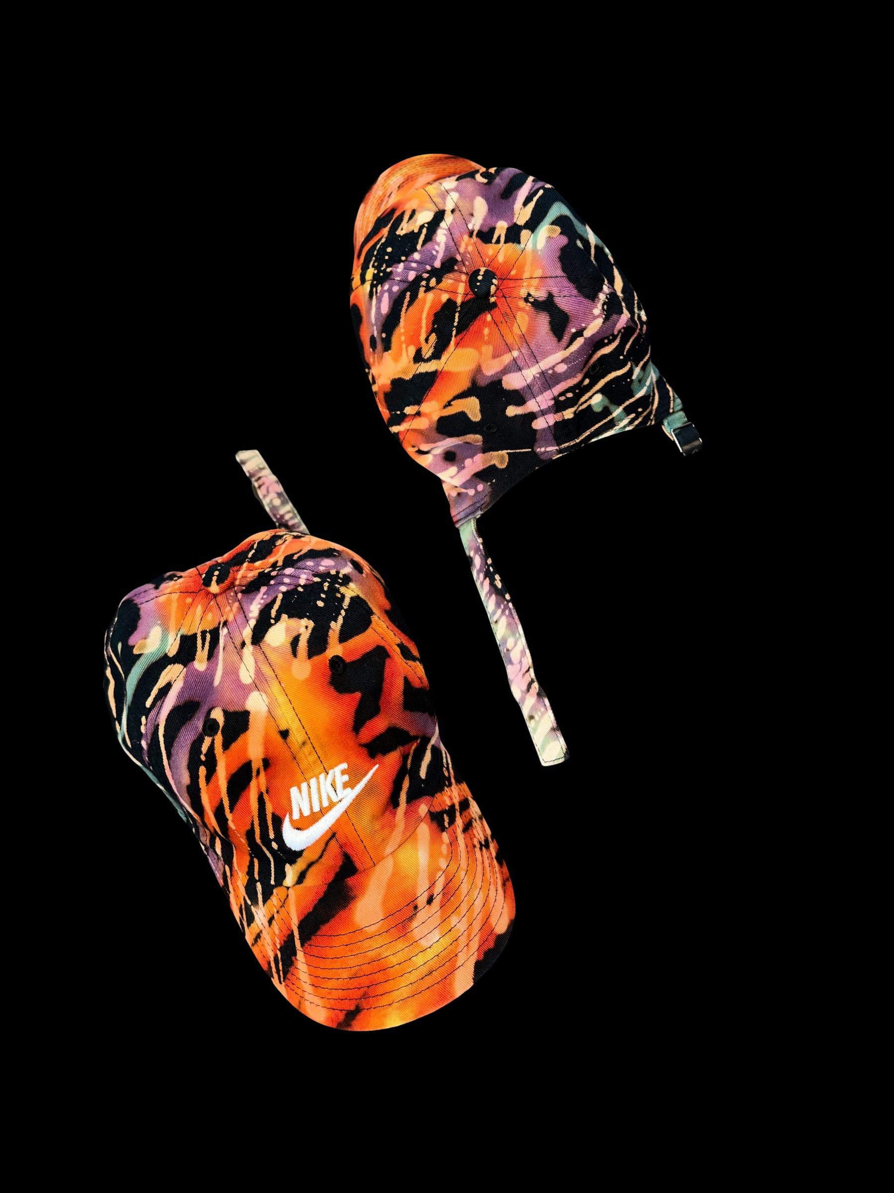 Black Nike rainbow tie-dye pull cap nike-dri-fit-swoosh-perforated  main image 2