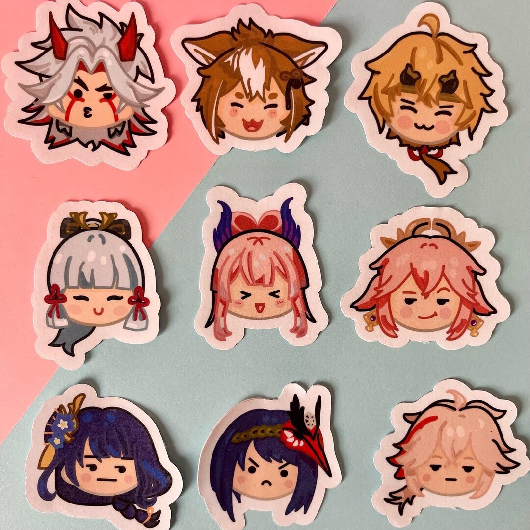 Stickers Genshin Impact Inazuma and Liyue Itto Yae Miko Etsy