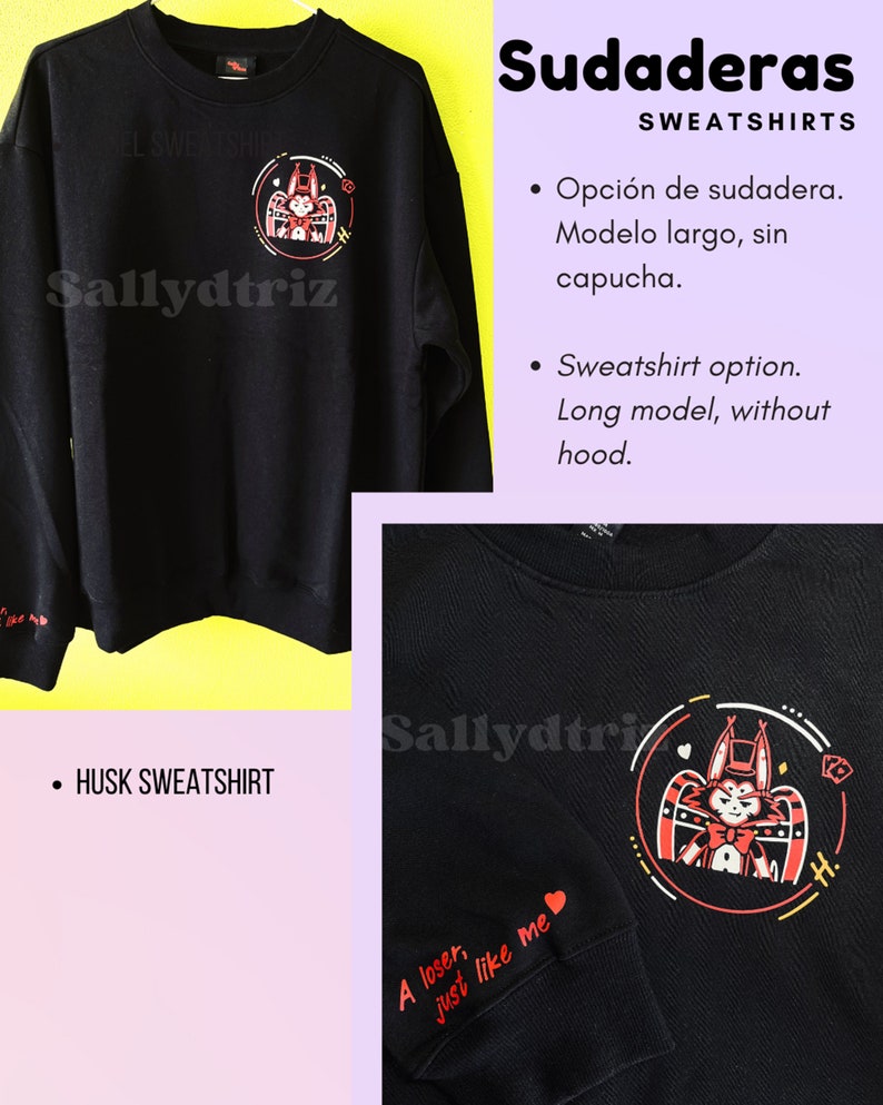 Hazbin Hotel Huskerdust Angel Dust x Husk T-shirt Sweatshirt Fanart Anime Merch Husk sudadera