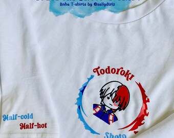 T-shirt To.doroki anime- camiseta Shoto anime, hero anime academia