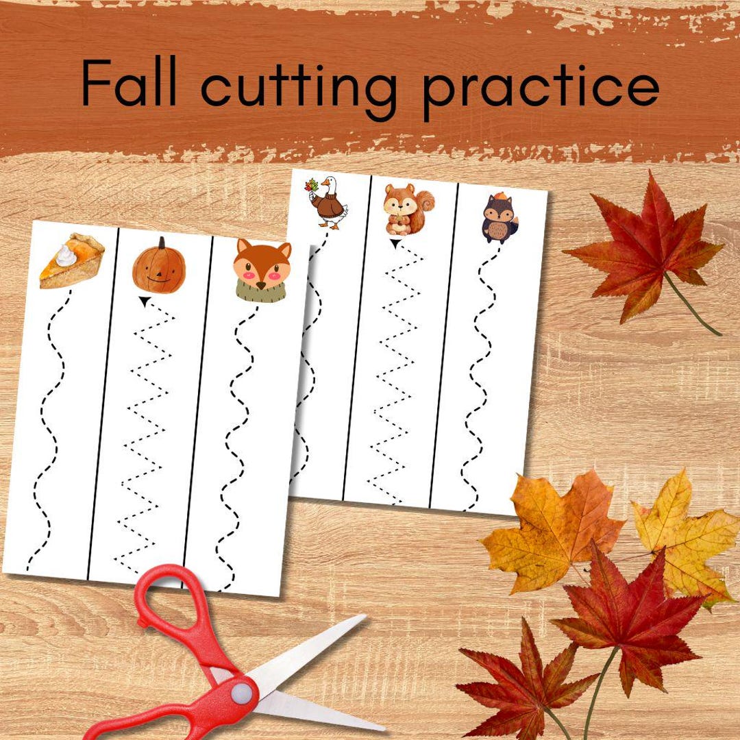 Fall Cutting Practice | Montessori Fine Motor Activity (PDF) - Etsy