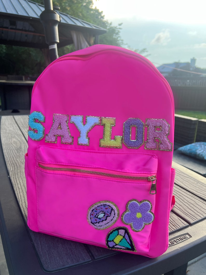 Personalized Backpack With Patches, Custom Kids School Bag, Chenille ...