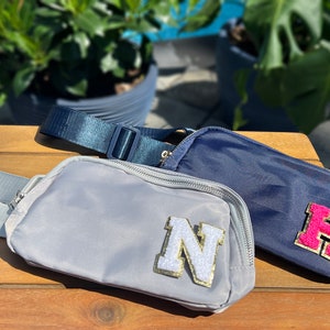 Personalized Nylon Fanny Pack: Custom Chenille Letter Belt Bag