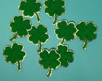 Lucky Clover St Patrick's Day Chenille Iron On Patch