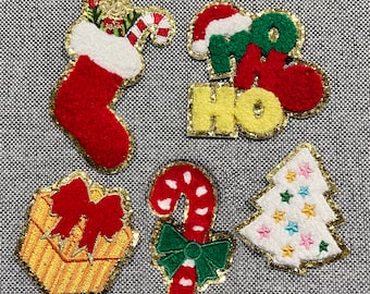 Santa Claus Christmas Tree Chenille Patch Iron On Patch - Temu