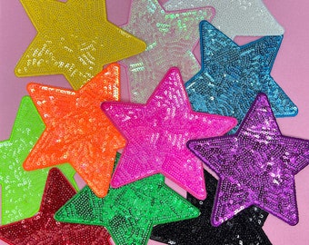 Large Sequin Star Iron-On Patch 5"