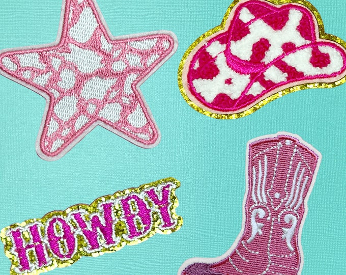Pink Cowgirl Patches,funny Western Embroidery Patches,letter Patch ...