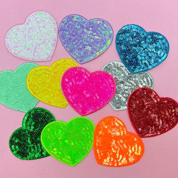 Sequin Heart Iron-On Patch