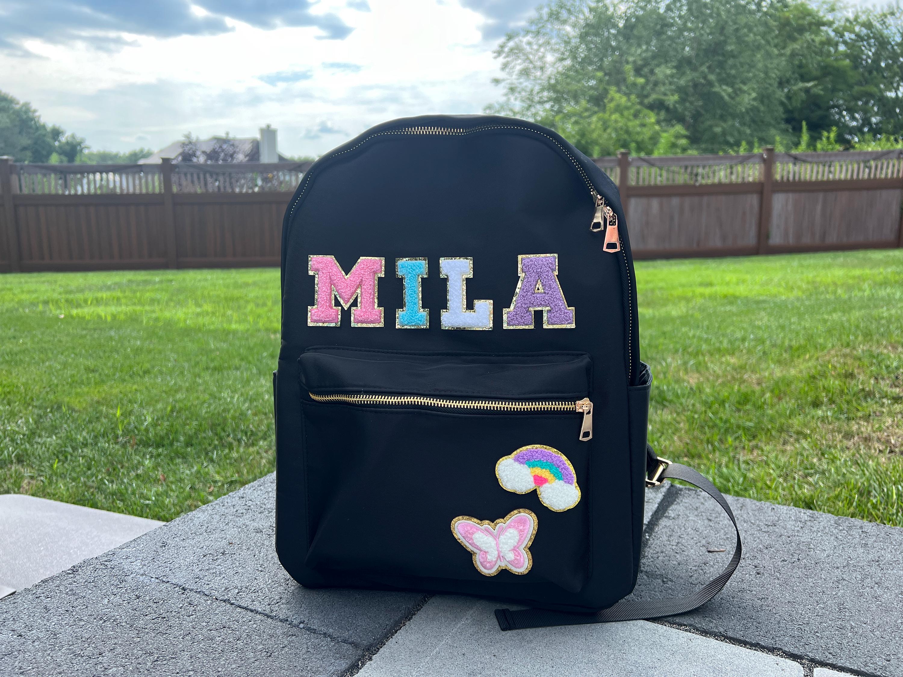 Custom Nylon Backpack With Patches, Personalized Kids School Bag ...