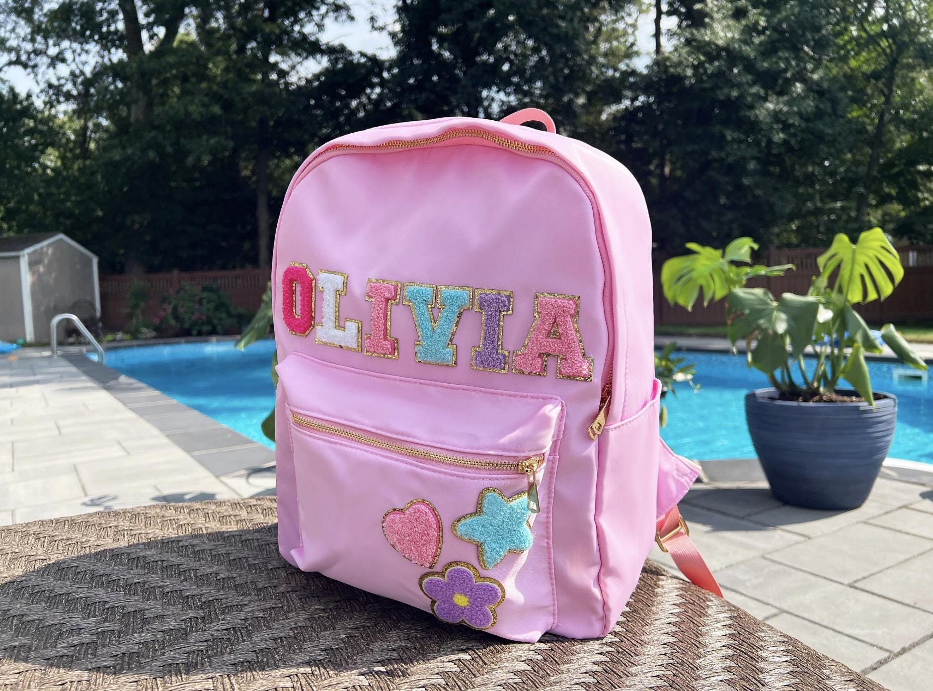 Personalized Backpack With Patches, Custom Kids School Bag, Chenille ...