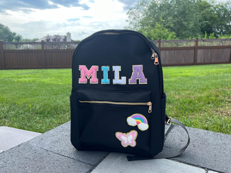 Personalized Backpack With Patches, Custom Kids School Bag, Chenille ...
