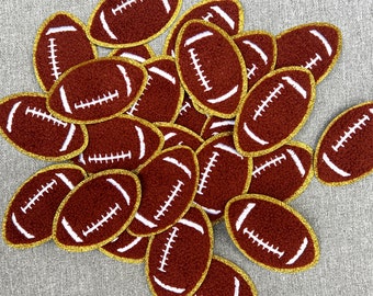 Football Chenille Iron-On Patch, Large and Premium Sports Ball Patch, 3.25" x 2"