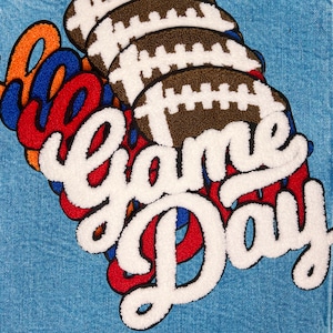 Large Football Game Day Chenille Iron-On Patch (10")