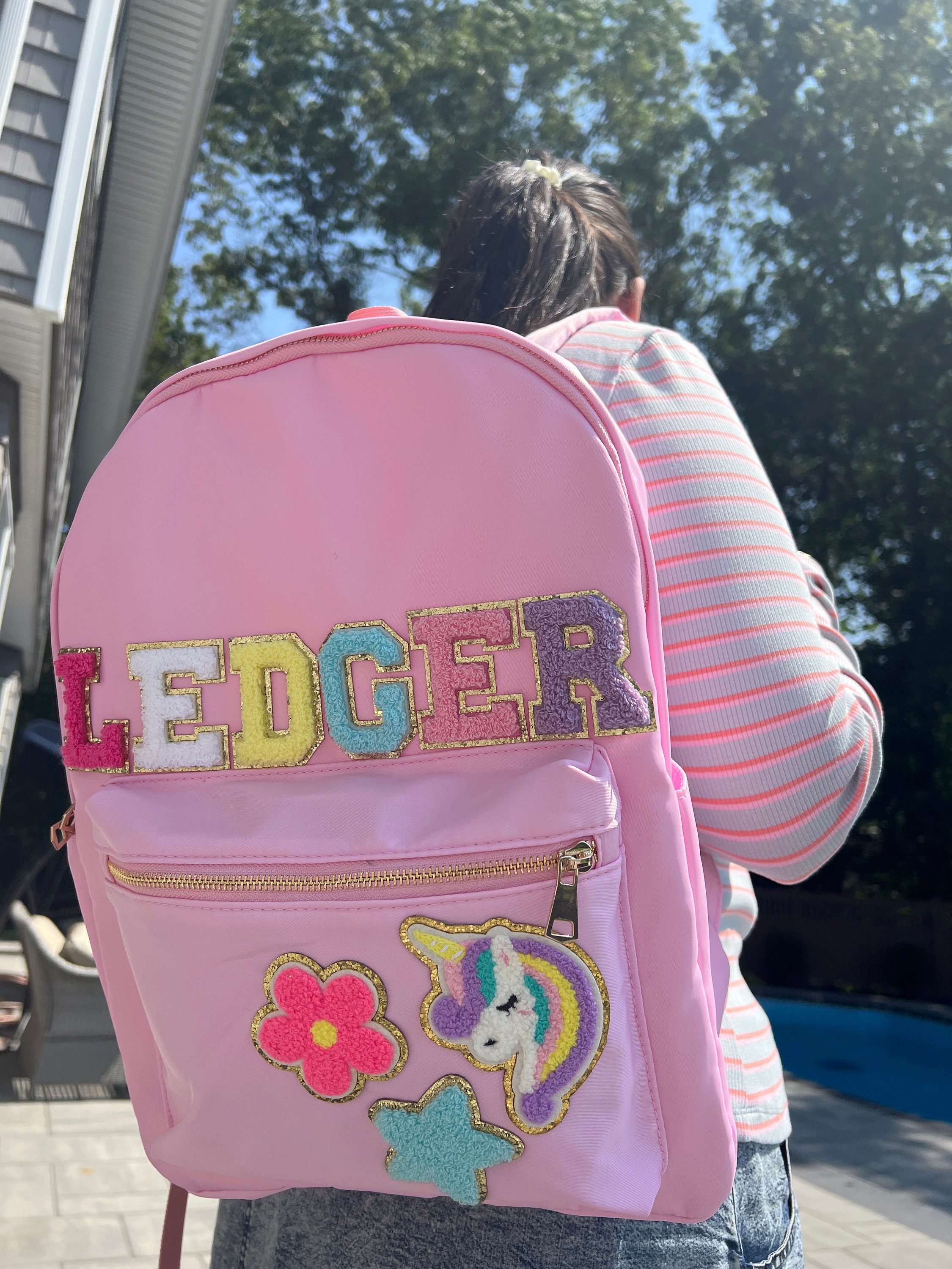 Personalized Backpack With Patches, Custom Kids School Bag, Chenille ...